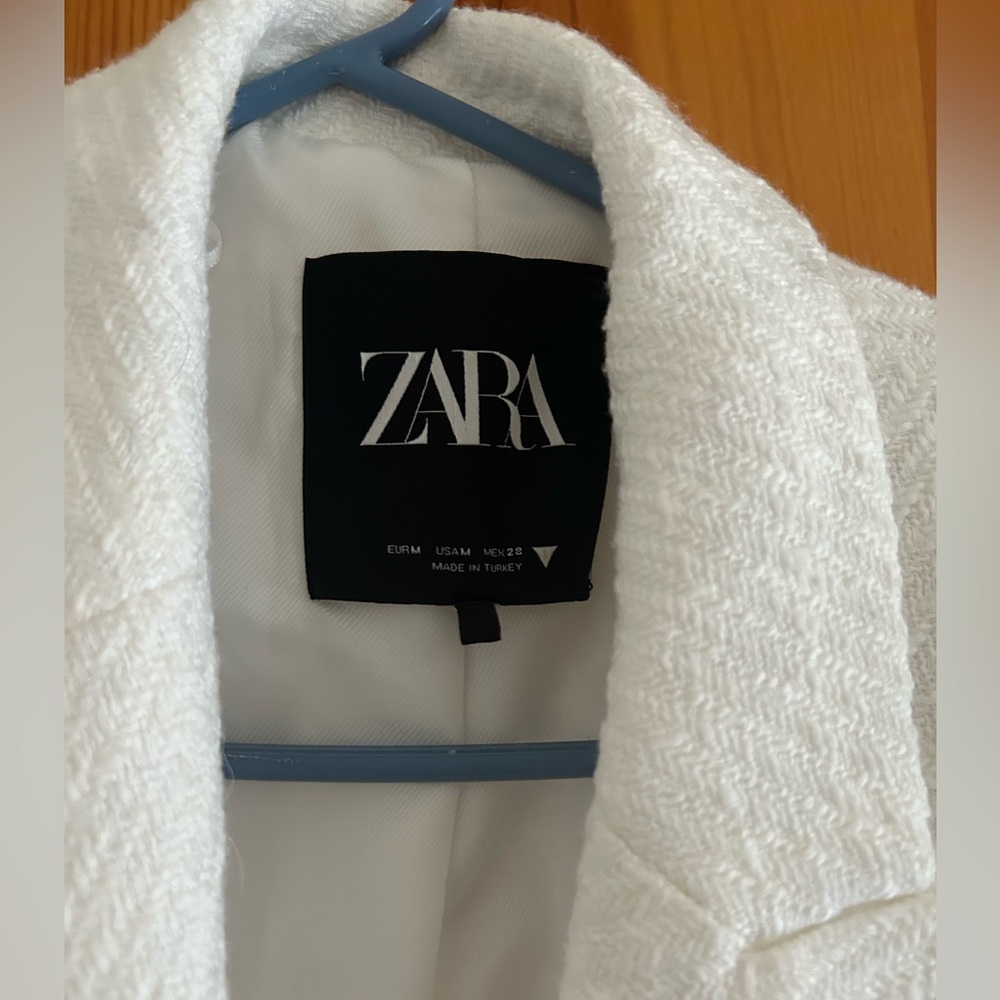 Zara Cropped Tweed Blazer Jacket - Picture 3 of 5